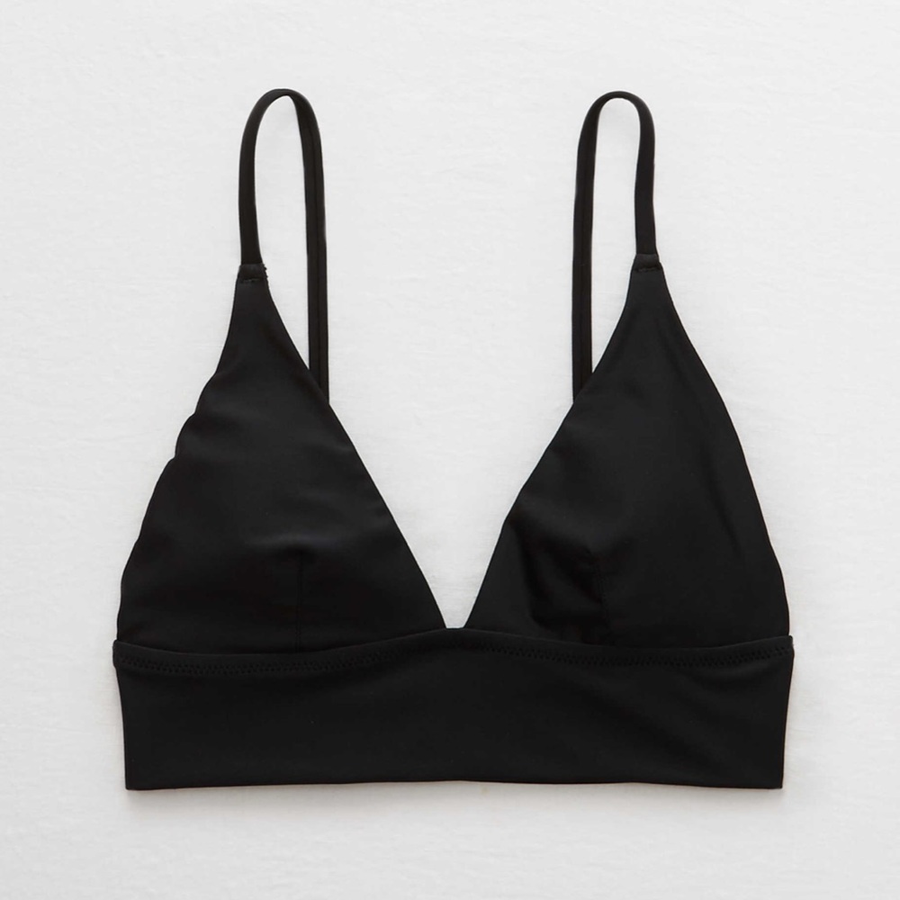 COPY - Aerie 🆕 Triangle Longline Bikini Top 👙 Bla…